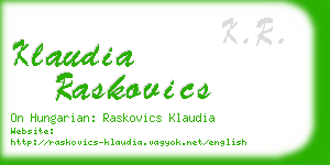 klaudia raskovics business card